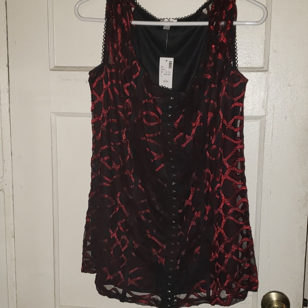 Black and Red Corsette Top